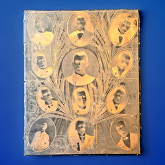 Antique Copper Printing Plate Portrait Collage Letterpress Print Block c1900