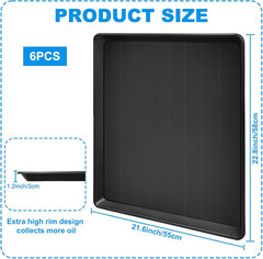 6 Pack Large Auto Oil Drain Pan – 22′ Plastic Oil Catch Pan for Cars & Machinery
