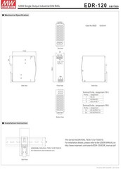 Compact EDR-120-24 DIN Rail Power Supply with 24V 5A Output for Reliable Use
