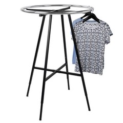 Black & Chrome 36″ Round Clothing Rack Height 48 – 72″ H Leveler Glides Garment