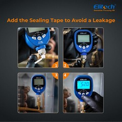 Elitech Wireless Digital Manifold Gauge HVAC Pressure Gauge Set PT-500&PT-800