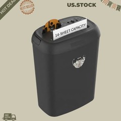 NEW 14-Sheet Cross-Cut Paper Shredder P-4 High Security 6.6-Gal Bin