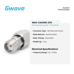 SMA Fixed Attenuator, DC – 27GHz, 2Watts