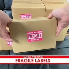 500PCS 1Roll Fragile Stickers 2×3 Fragile Label Sticker Handle With Care Mailing