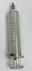 Vintage 1948 Becton Dickinson & Co B-D Yale 50cc Glass Syringe + Medical Sutures
