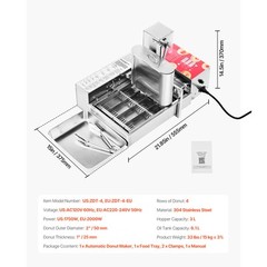 Commercial Automatic Donuts Making Machine Doughnut Maker 4 Rows 240 PCS/H