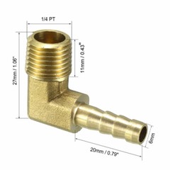 5 Pieces 1/4 HOSE BARB ELBOW X 1/4 MALE NPT Brass Pipe Fitting Gas Fuel Water
