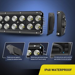 50 Inch Curved Led Light Bar 288W Combo Beam Off Road Spot Flood With Harness