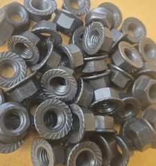 M10×1.5 Hex Serrated Flange Nuts Grade 8 With Phosphate And Oil Coating 100pcs