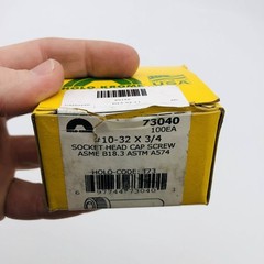 Holo Krome 73040 Socket Head Cap Screw 10-32 x 3/4 Alloy Steel Black Oxide 100pk