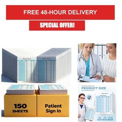 150 Pack Patient Sign-In Sheets HIPAA Compliant 8.5 x 11 Inches