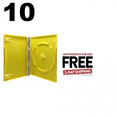 10 STANDARD Solid Yellow Color Single DVD Cases ** 1-3 DAY