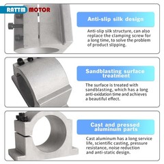US SHIP】2.2KW 110V Air Cooled CNC VFD Spindle Motor Kit ER20 80MM Clamp 24000RPM