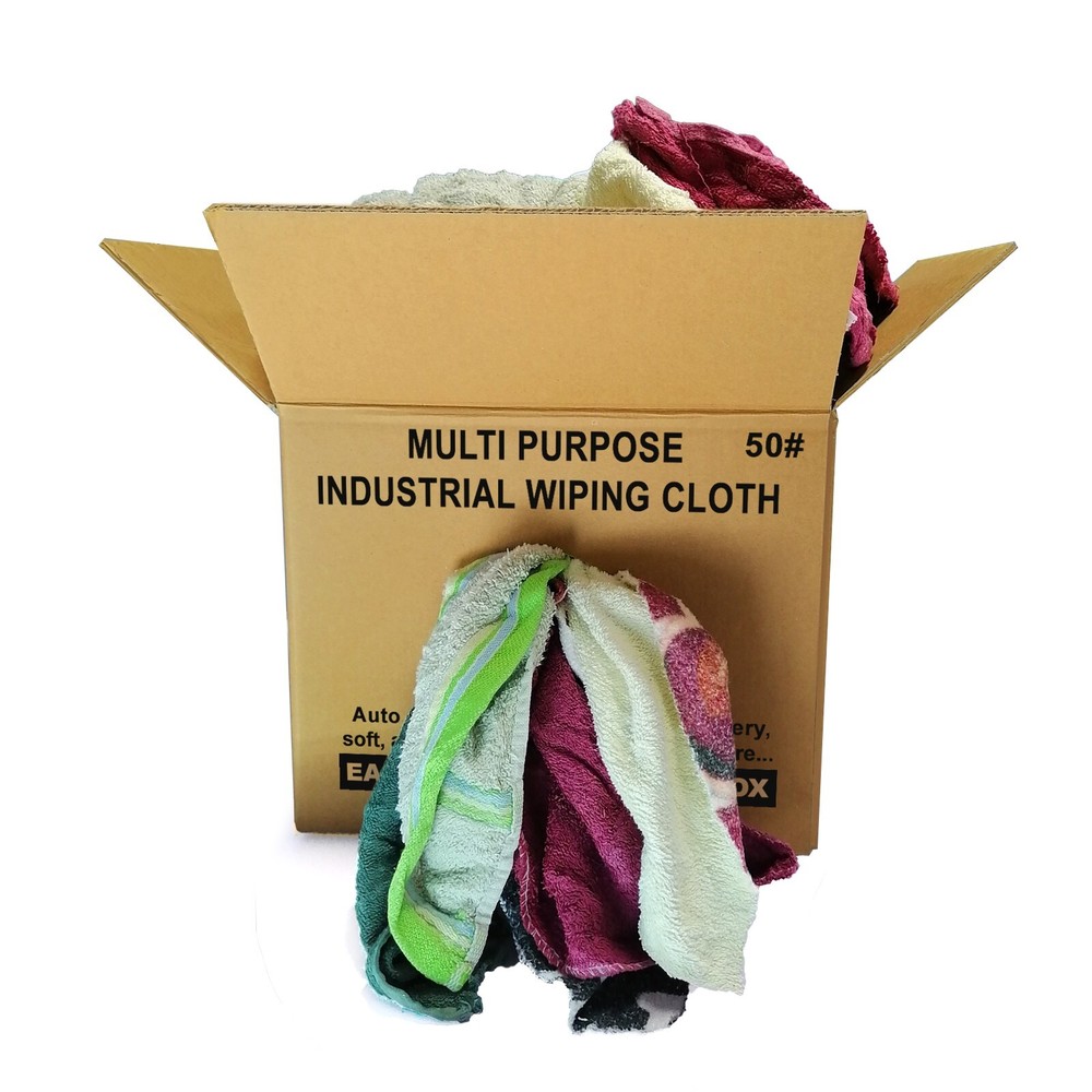 Color Terry Towel 100% Cotton Cleaning Rags-50 lbs. Box – Multipurpose Cleaning