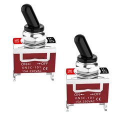 2Pack 30A 12V Toggle Switch Heavy Duty SPST 2Pin Waterproof Cover ON/OFF Kit