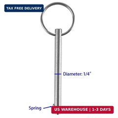 2 Pack Quick Release Pin, Diameter 1/4″(6.3mm), Overall Length 3″(76mm), Usable