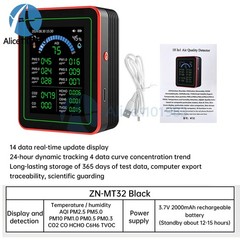 10in1 18in1 Air Quality Detector PM2.5 10 PM HCHO TVOC CO2 Formaldehyde Monitor