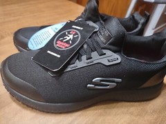 NWT Skechers Slip Resist, EH,Memory Foam Womens 7.5 Black Work Shoes NWOB
