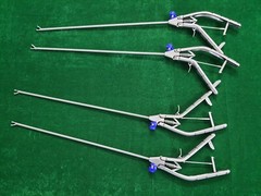 4pc Laparoscopic Needle Holder Curved Jaw Right & Left Hand 5mmx330mm Reusable