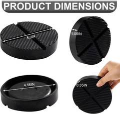 Universal Floor Jack Rubber Pad, Cross Beam Adapter, Pinch 1 PACK, Black