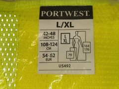 2 Portwest UC492 Economy Hi-Vis Reflective Cooling Mesh Safety Work Vest L/XL
