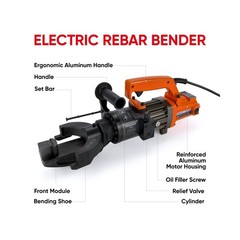 Electric Hydraulic Rebar Bender, 1500W 120V Portable Rebar Bender, Bending up…