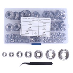 295PCS Countersunk Washers,304 Stainless Steel Finish washers #4#6#8#10#12#14#16