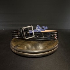 DutyMan Duty Belt Size 30” High Gloss Leather Chrome Buckle Quad Stitched 4631
