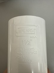 Spears 475-015 1-1/2” PVC Wye Fitting Sch 40 Slip x Slip x Slip White USA
