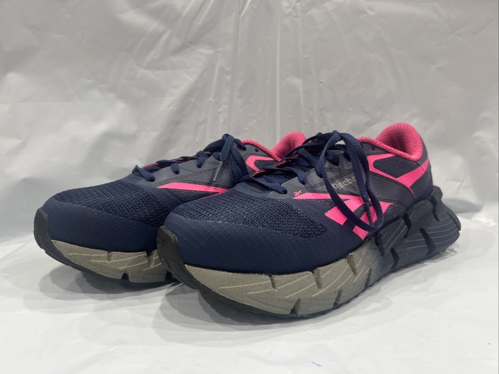 Reebok FloatZig Women’s 8 Wide Blue Pink Composite Safety toe Work Shoes EBS1730