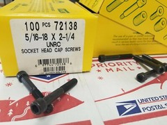 Holo Krome #72138 Socket Head Cap Screws 5/16-18 x 2-1/4” 100 pcs BNIB
