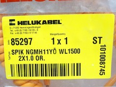 Helukabel 85297 PU spiral cable H05BQ-F orange 2 x 1 mm² WL 1500 mm/new original packaging