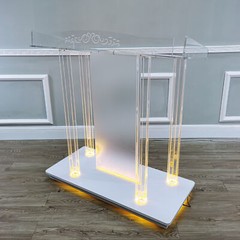 LED Light Pulpit Clear Acrylic Podium Hotel Conference Debate Lectern 40″ wide