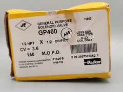 NEW Parker GP400 Normally Closed General Purpose Selenoid Valve 70562
