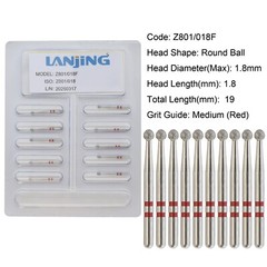 20 Types Zirconia Dental Diamond Burs FG Friction Grip for High Speed Handpiece