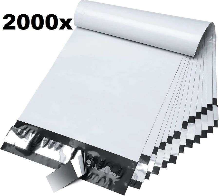 2000-Pack 7.5×10.5″ White Poly Mailers Self Seal Shipping Bags 2.5 Ml Tear Proof