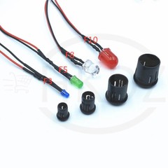Pre-Wired LEDs 3mm/5mm/8mm/10mm With Holder Wire Light Emitter Pre-Wired Cable