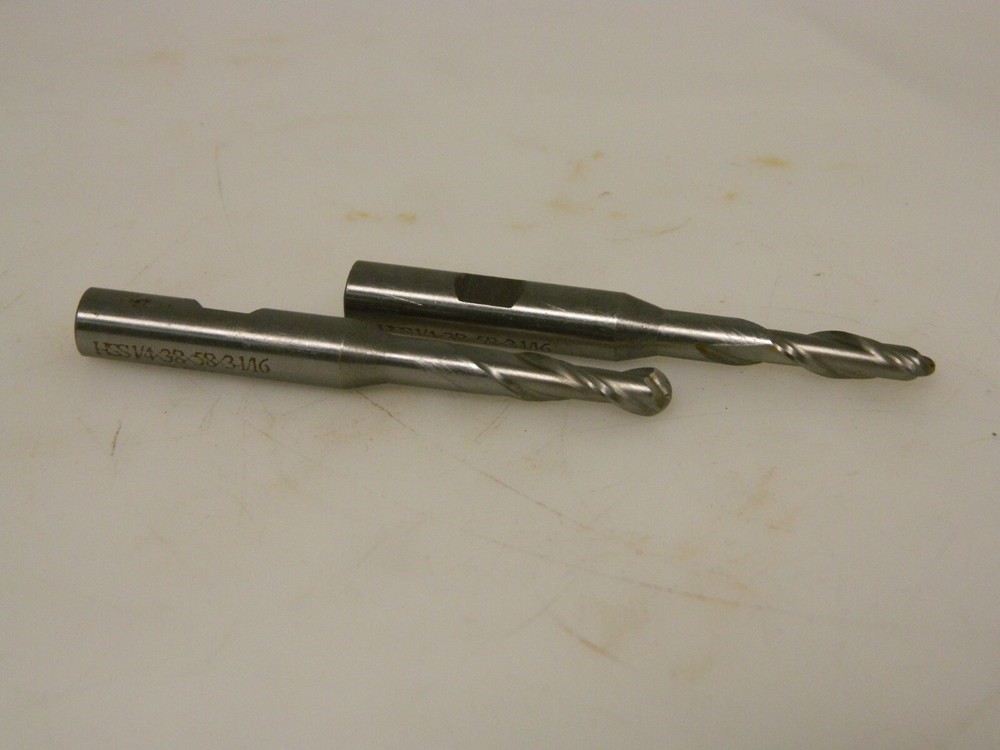 Interstate Ball End Mill 1/4″ Diam 1-1/4″ Length of Cut 4 FL HSS Qty 2 01892165