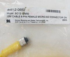 Omron Robotics STI SC12-10M50 44512-0650 Female Cordset Yellow 6Pin MICRO-AC NEW
