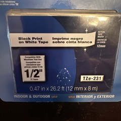Genuine Brother P-Touch TZe-231 Black on White Tape Nib