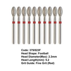 Multi-Use Dental Diamond Burs Fine Grit Football Round End Taper Friction Grip