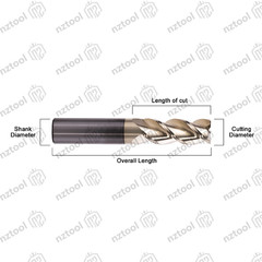 3 Flute 1/2″ Carbide End Mill – .030 Corner Radius Mill- ZRN Coated for Aluminum