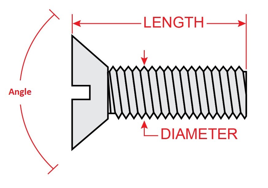 M8-1.25 x 16mm 90° Flat Head Screw Countersunk Nylon Plastic Fastener K69054