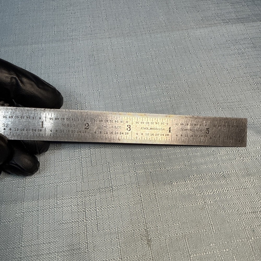 The L.S. S. (Starrett) Co. 6″ No. 603 Athol. Mass. USA Tempered No 4 – Ruler