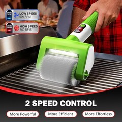Electric Grill Brush, 2-Speed BBQ Grill Brush with LED Light/Screen Powerful