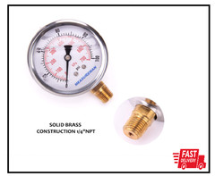 0-100 PSI/kPa Water Pressure Gauge, Glycerin Filled,psi Gauge