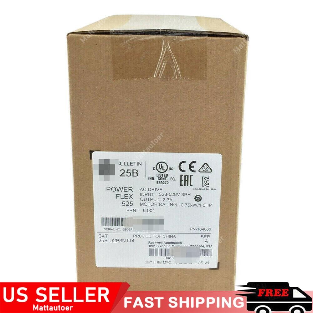 AB 25B-D2P3N114 PowerFlex 525 0.75kW 1Hp AC Drive 25BD2P3N114 1PCS US Free Tax