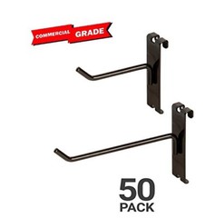 50 New Gridwall Hooks Bundle 6″ & 8″ -25 Each- Black