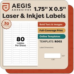Shipping Labels, Address Labels for Laser Inkjet Printers, 1.75×0.5 Inches Print