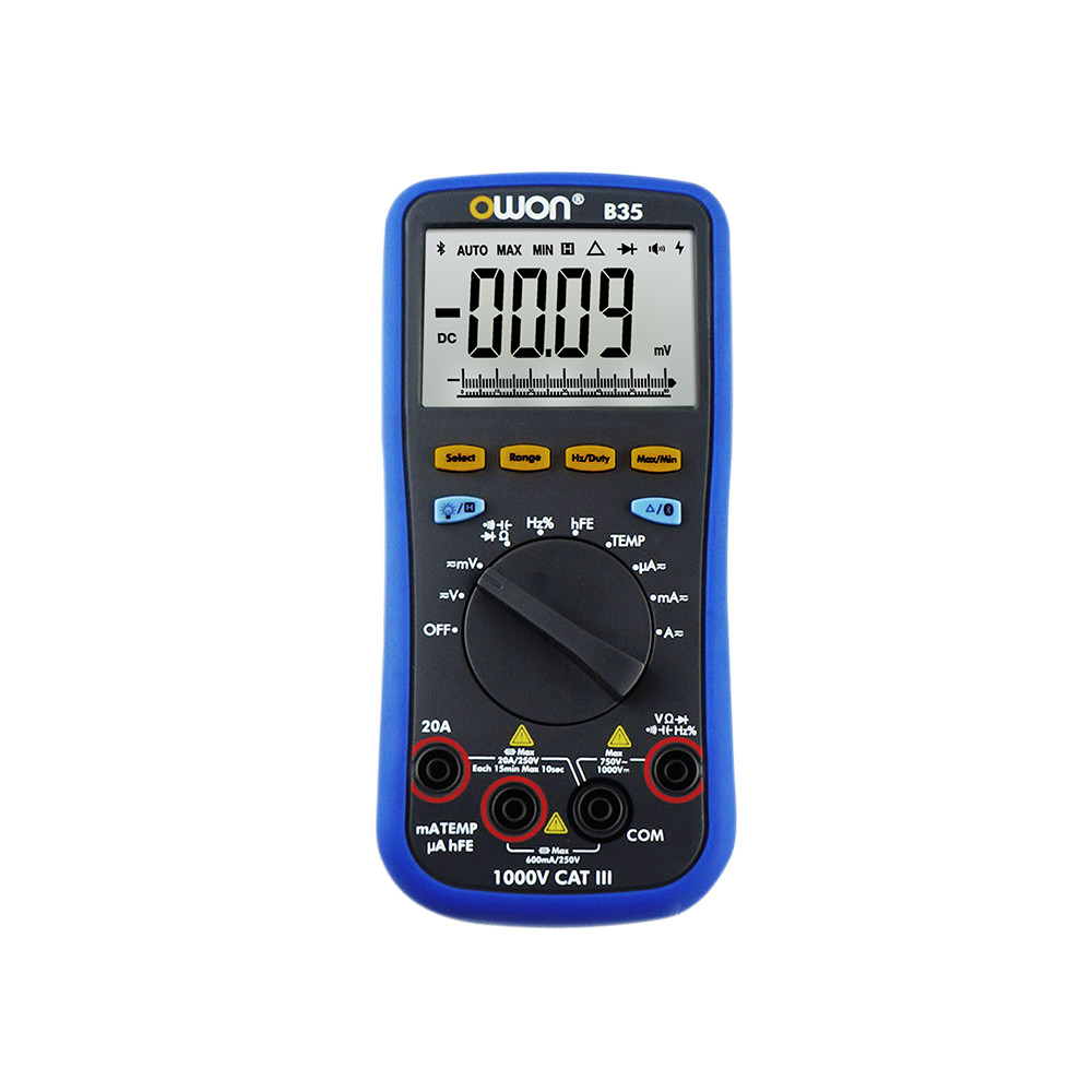 OWON large LCD B35 Multimeter Bluetooth mobile app download datalogger + DMM